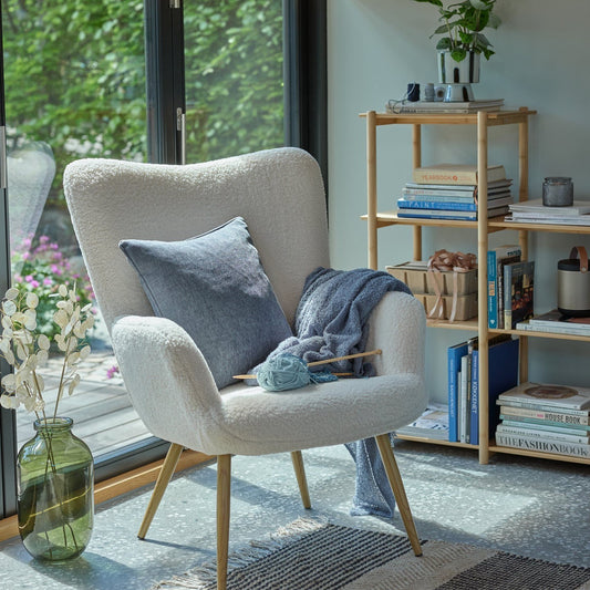 Yaheetech Modern Armchair Sherpa Fabric