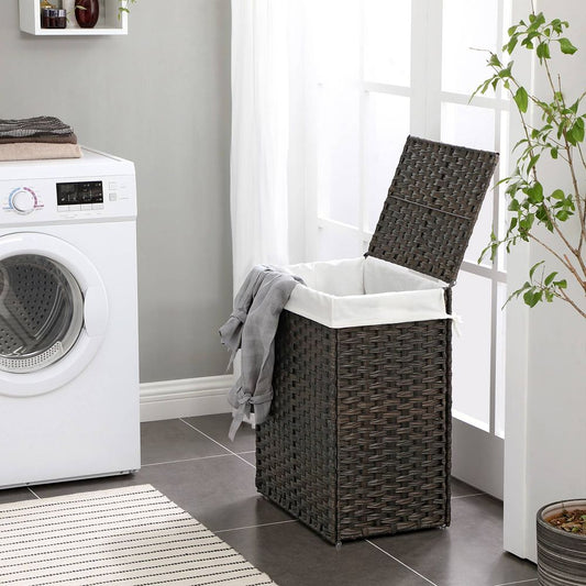 SONGMICS Handwoven laundry basket