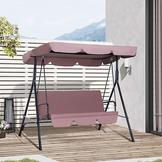 Outsunny 3-Seat Outdoor Patio Swing Chair with Removable Cushion