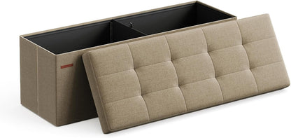 SONGMICS Folding Storage Ottoman Bench