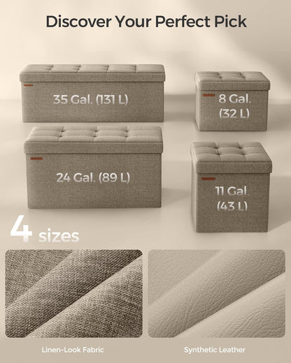 SONGMICS Folding Storage Ottoman Bench