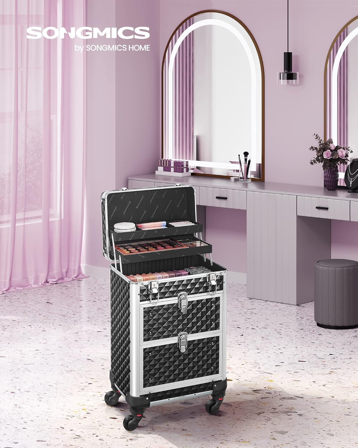 SONGMICS Cosmetic Case Trolley