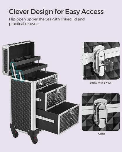 SONGMICS Cosmetic Case Trolley