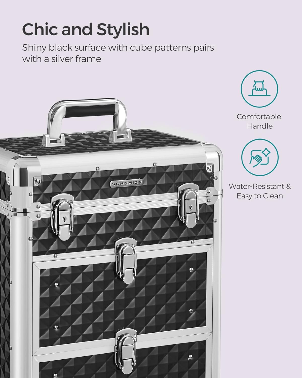 SONGMICS Cosmetic Case Trolley