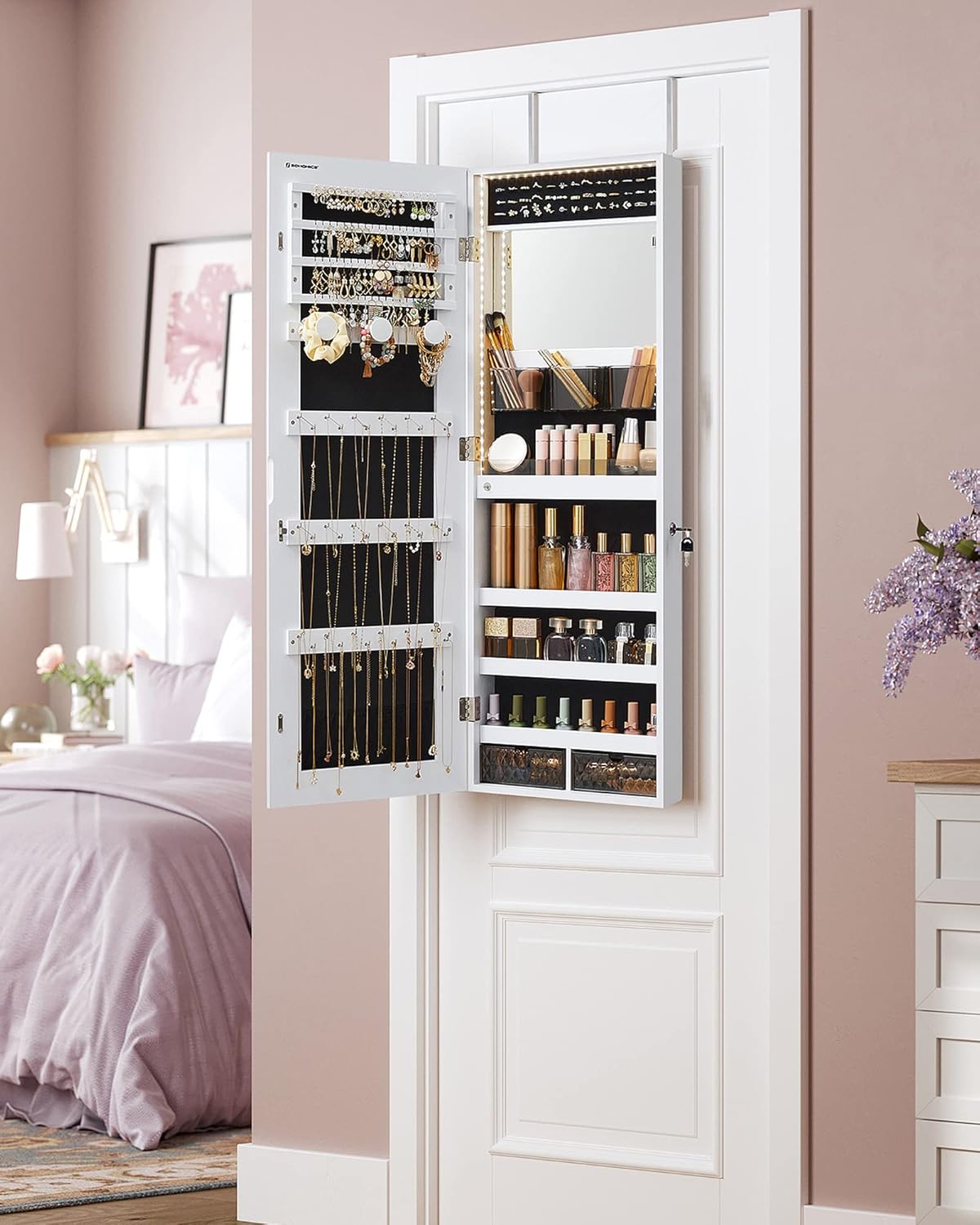 SONGMICS Wall Mounted Jewelry Cabinet