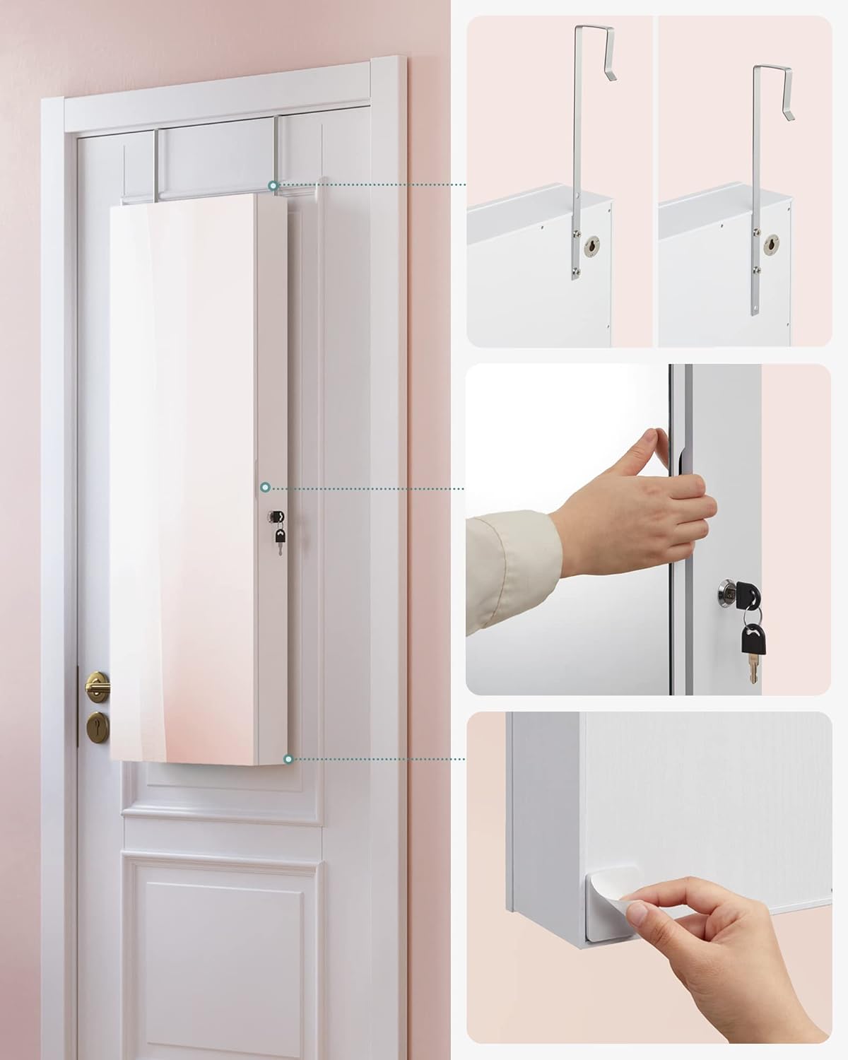 SONGMICS Wall Mounted Jewelry Cabinet