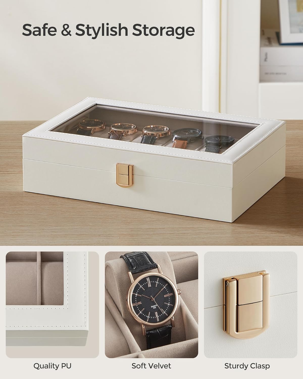 SONGMICS Watch Box with 12 Slots