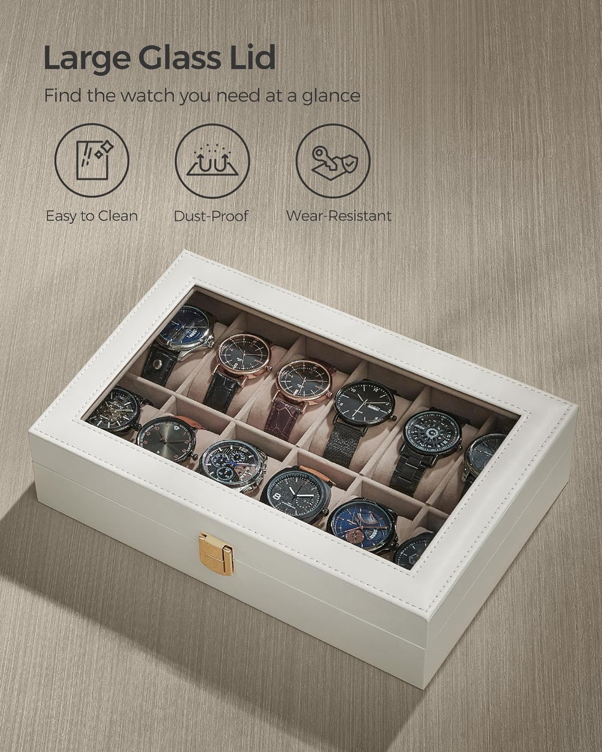 SONGMICS Watch Box with 12 Slots