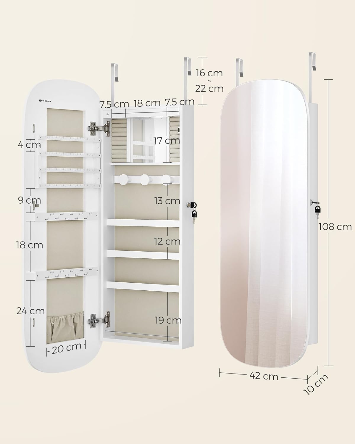 SONGMICS Mirror with Storage