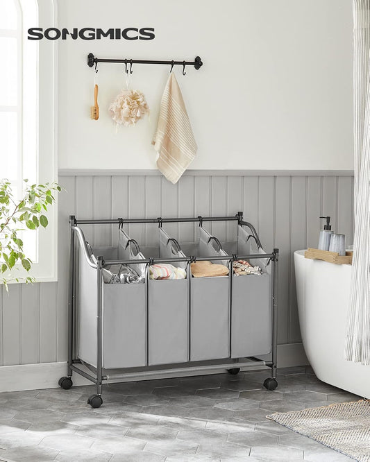 SONGMICS Rolling Laundry Sorter, Laundry Basket