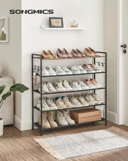 SONGMICS Shoe Rack 5 Tier Metal Shoe Rack