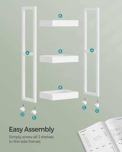 SONGMICS Small Shelf Storage Unit on Wheels