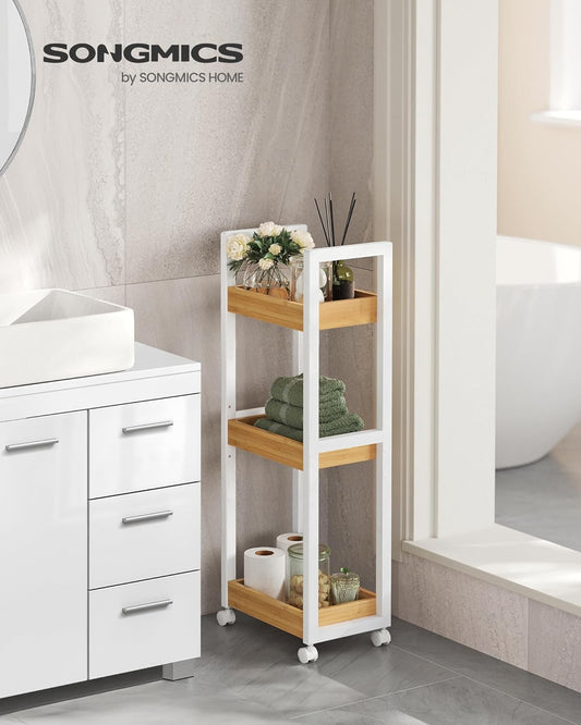 SONGMICS Small Shelf Storage Unit on Wheels