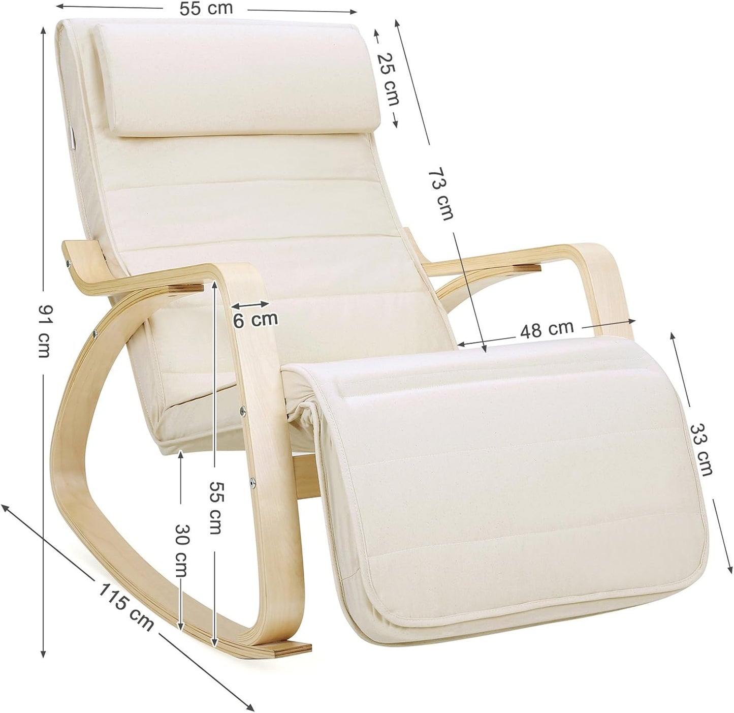 SONGMICS Sunlounger Relaxing Rocking Chair