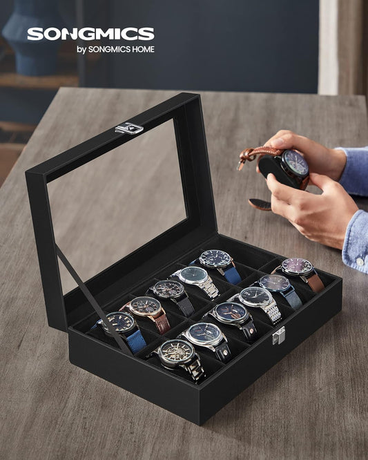 SONGMICS Watch Box with 12 Slots