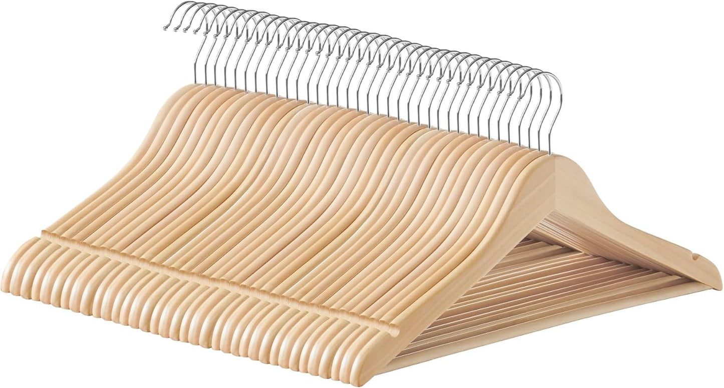 SONGMICS Wooden Hangers, Pack of 36