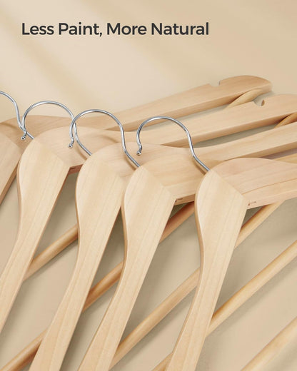 SONGMICS Wooden Hangers, Pack of 36