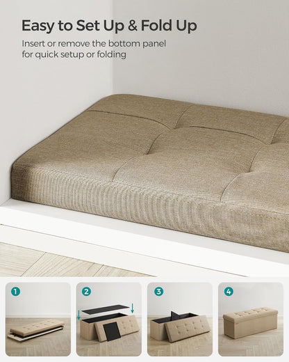 SONGMICS Folding Storage Ottoman Bench