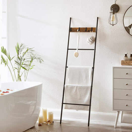 VASAGLE Blanket Ladder, 5-Tier Ladder Shelf