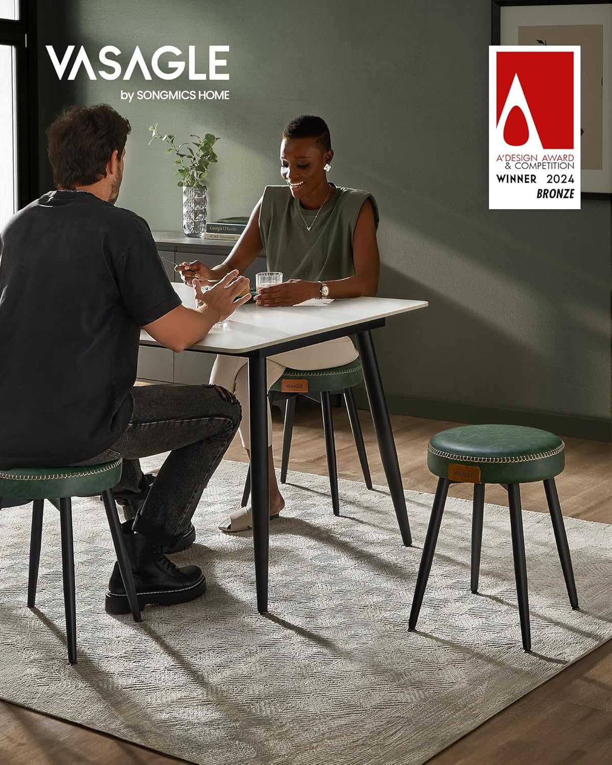 VASAGLE EKHO Collection Dining Stool Set of 2