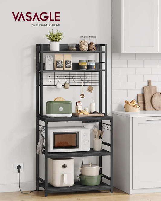 VASAGLE Kitchen Shelf with Power Strip