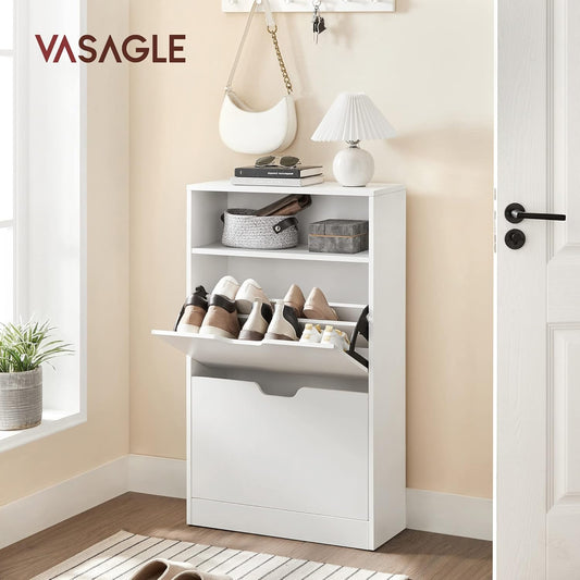 VASAGLE Shoe Cabinet with 2 Compartments