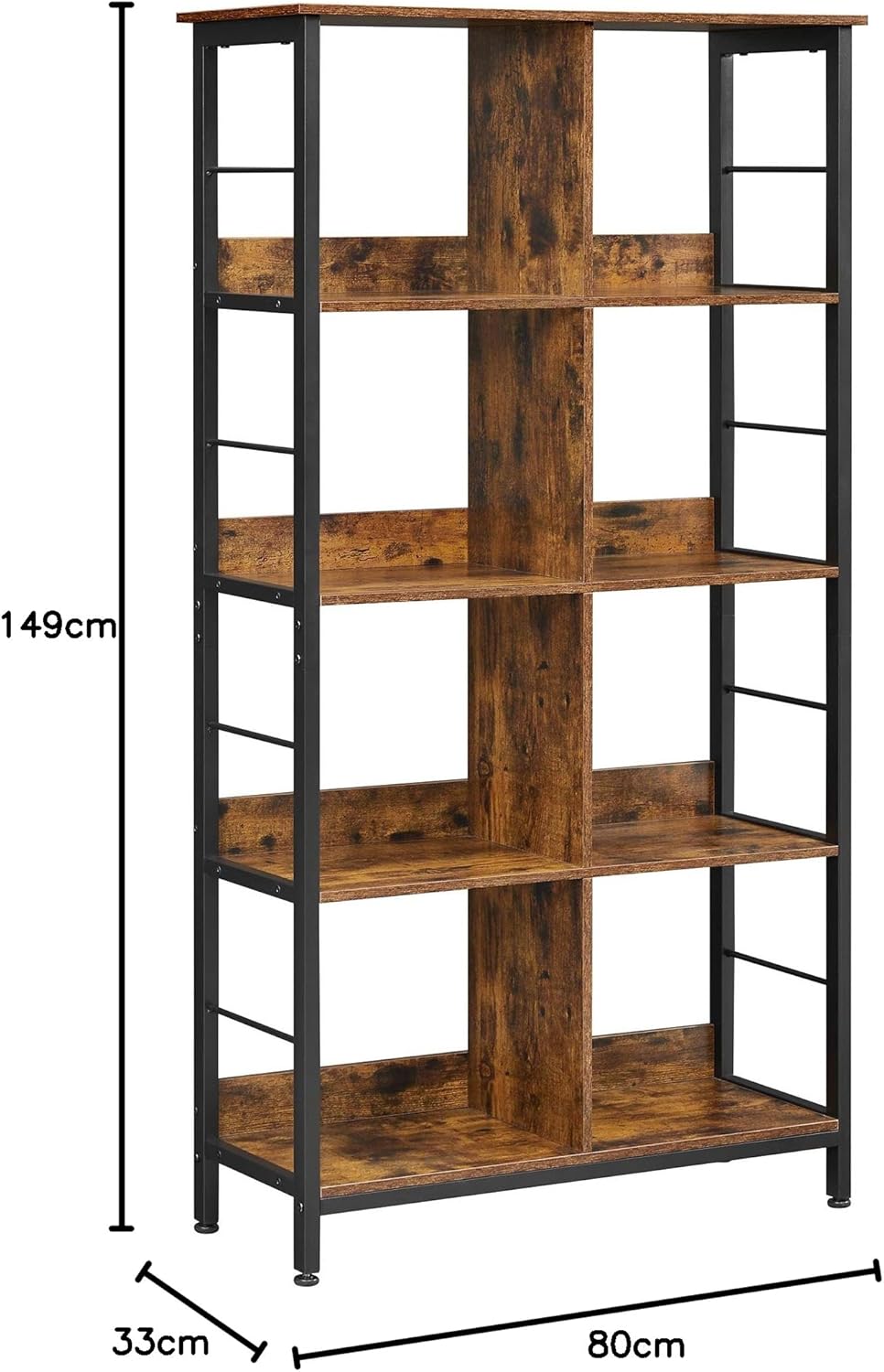 VASAGLE 4 Tier Industrial Style Bookcase