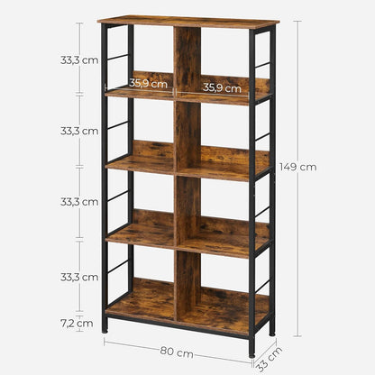 VASAGLE 4 Tier Industrial Style Bookcase