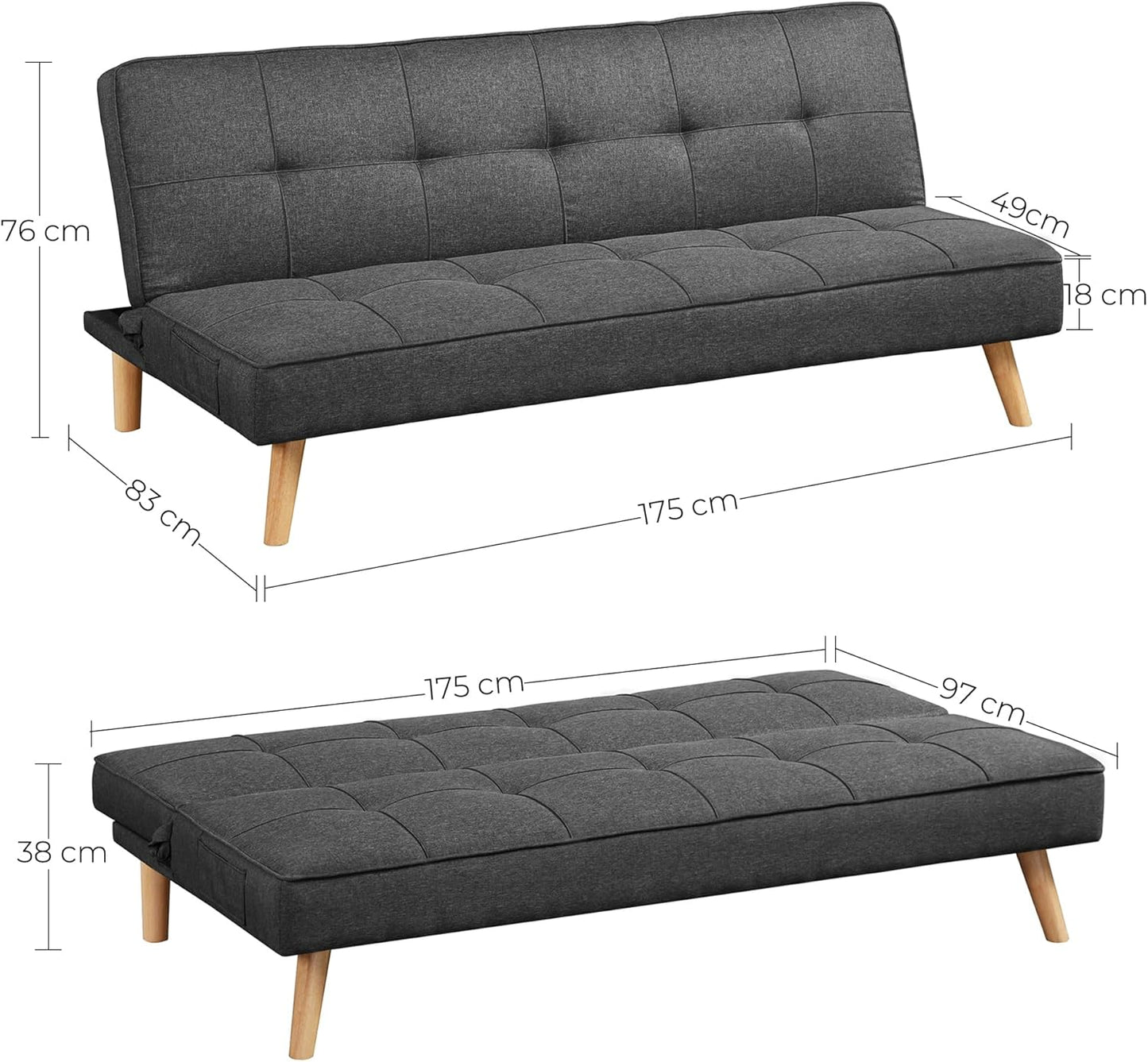 VASAGLE Sofa Bed Sofa