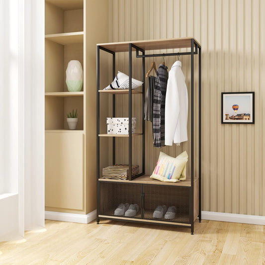 WOLTU Clothes Rack with Storage Cabinet