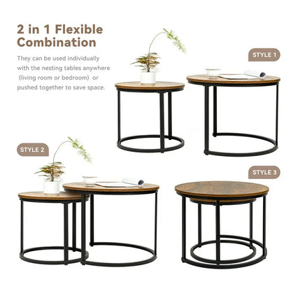 Hawsaiy 2-in-1 Nesting Coffee Table Set FU02001YL