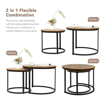 Hawsaiy 2-in-1 Nesting Coffee Table Set FU02001YL
