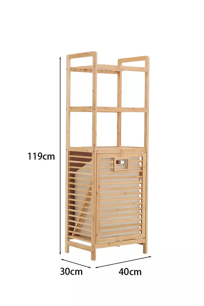 Bamboo Laundry Hamper Basket with Liner Bag Storage