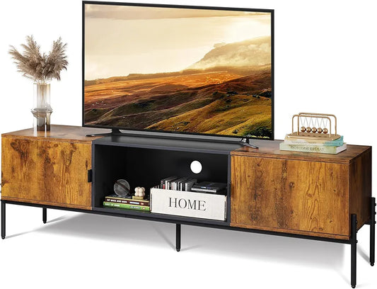 WLIVE TV Stand Cabinet Rustic Brown