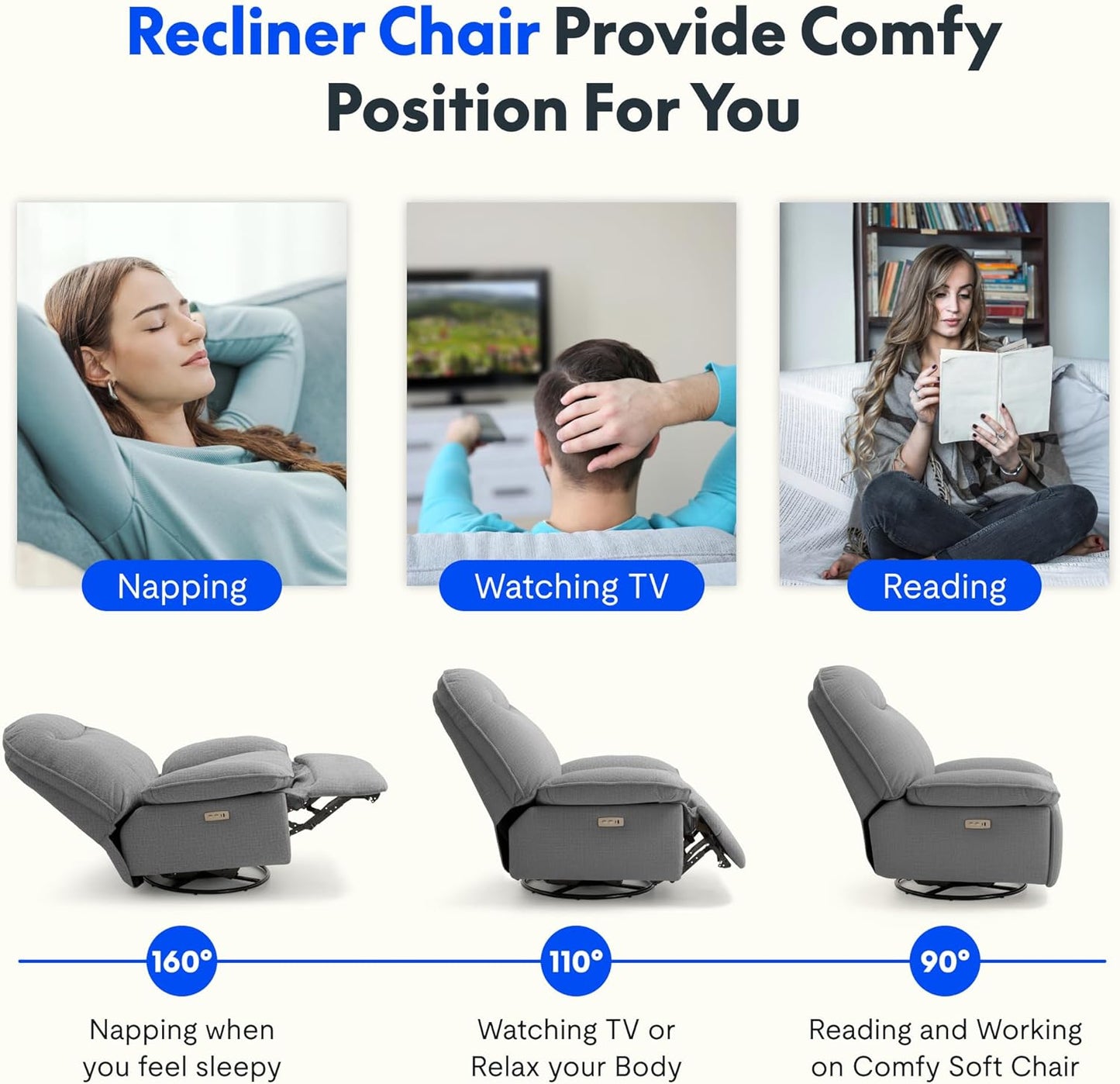 FLEXISPOT XR6 Recliner Swivel Rocking Chair