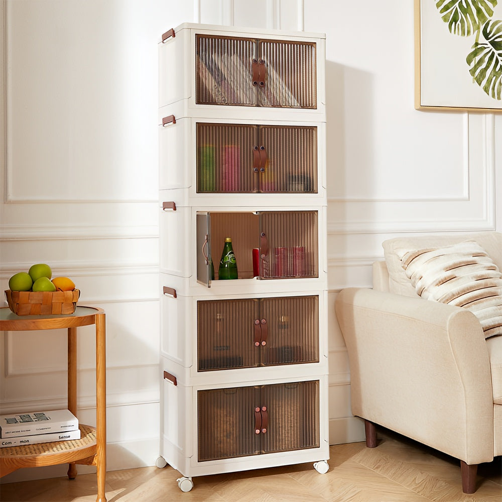 Foldable Plastic Storage Cabinet with wheels