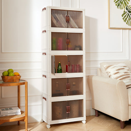 Foldable Plastic Storage Cabinet with wheels