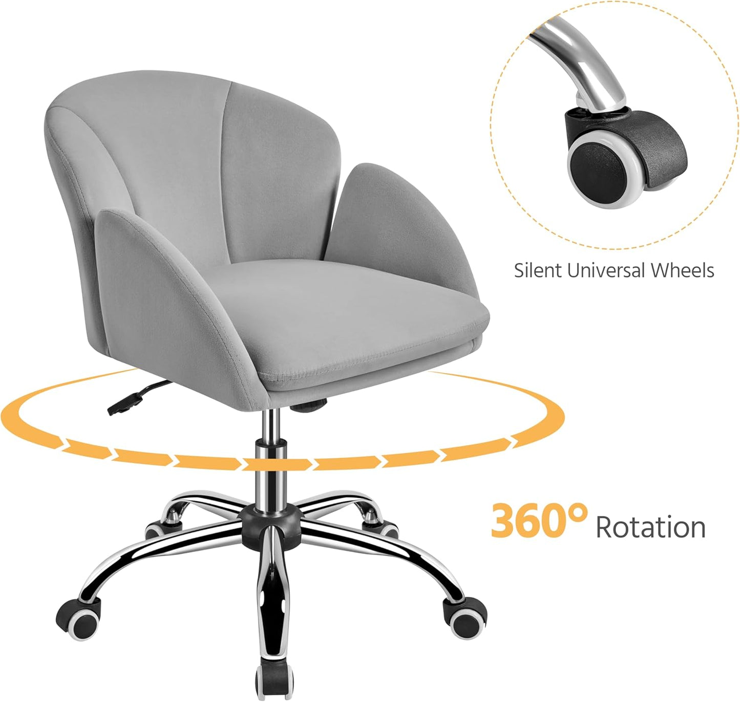 Yaheetech Velvet Office Chair