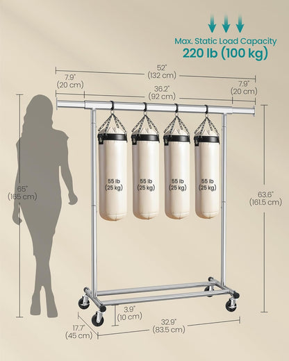 SONGMICS Clothes Rack with Wheels