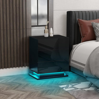 Bedside Table with LED Lights