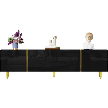 MURUL Mobile TV Stand Black Gold