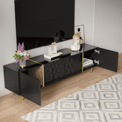 MURUL Mobile TV Stand Black Gold