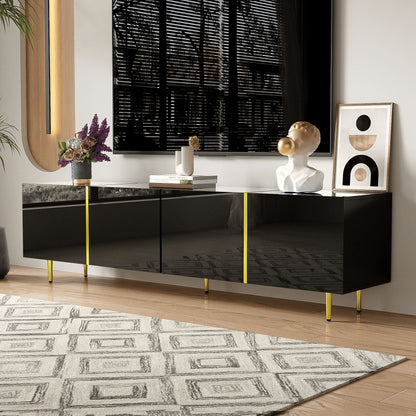 MURUL Mobile TV Stand Black Gold