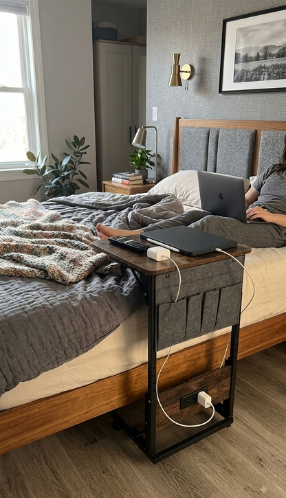 HLDIRECT Foldable C-Shaped Side Table