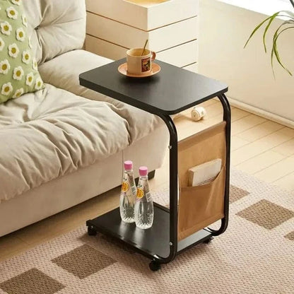 Side Table C Shape with Wheel