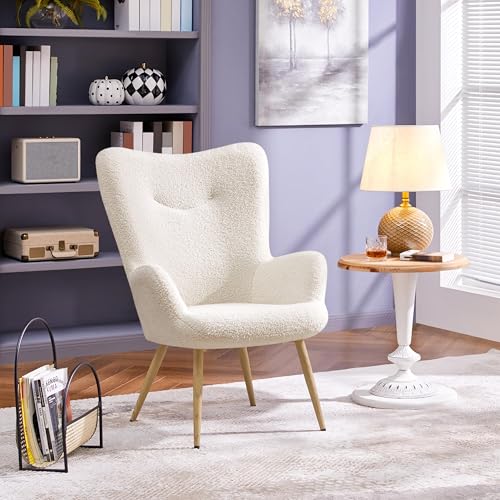 Yaheetech Modern Armchair Sherpa Fabric