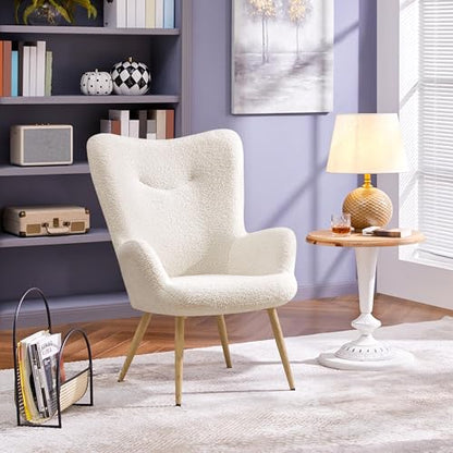 Yaheetech Modern Armchair Sherpa Fabric