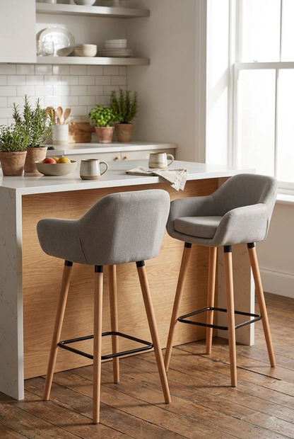 HOMCOM Scandinavian Design Bar Stools Set of 2