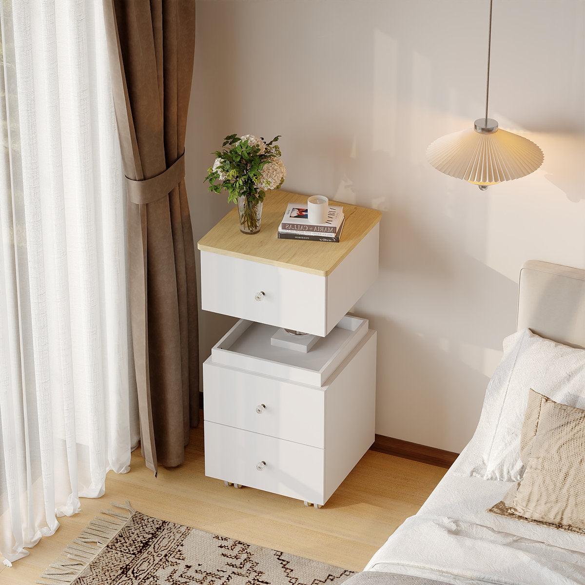 Modern Lift-Top Vanity With Smart Mirror & 6-Compartment Drawers