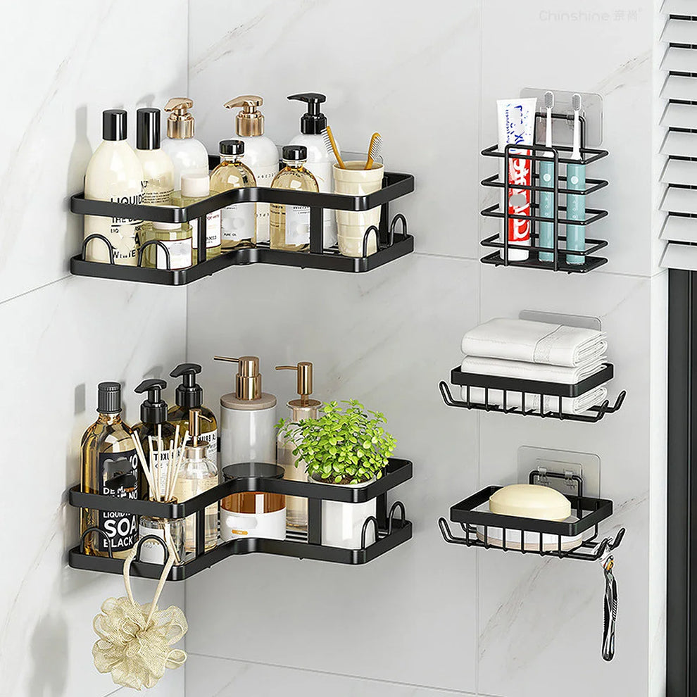 5 Pack Corner Shelf Bathroom  No Drilling, Rustproof